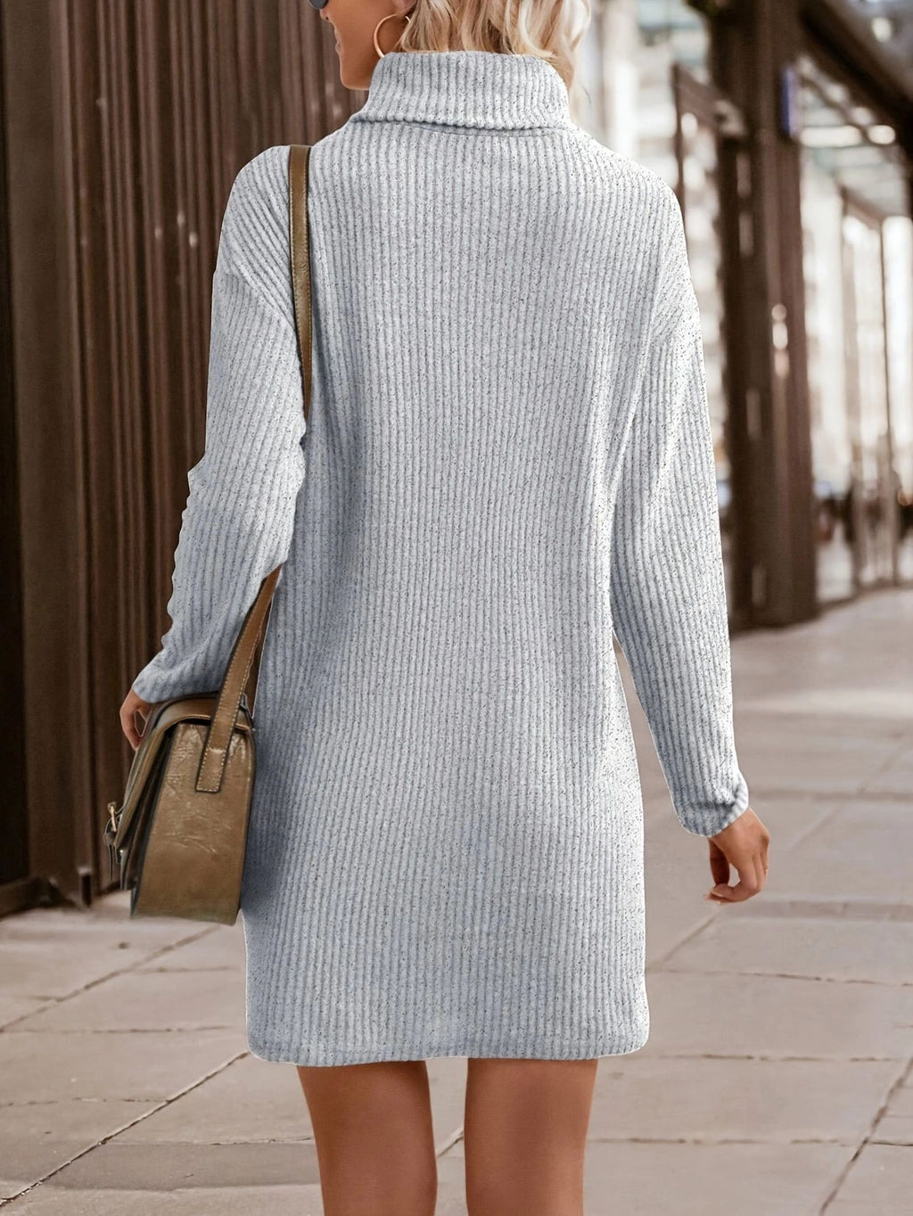 Turtleneck Sweater Women's Long Sleeve Knitwear Dress