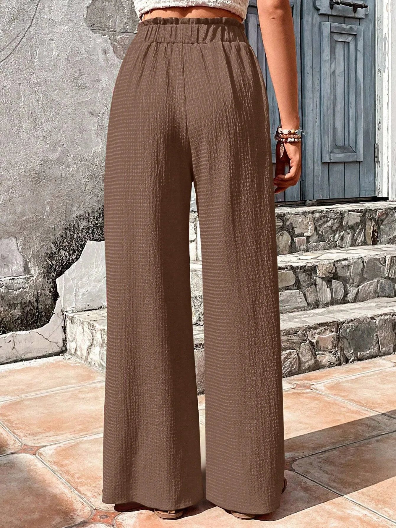 Women's Casual Solid Wide Leg Pants Spring Autumn Fashion Pants High Waist Female Loose All-match Straight Trousers Women 2024