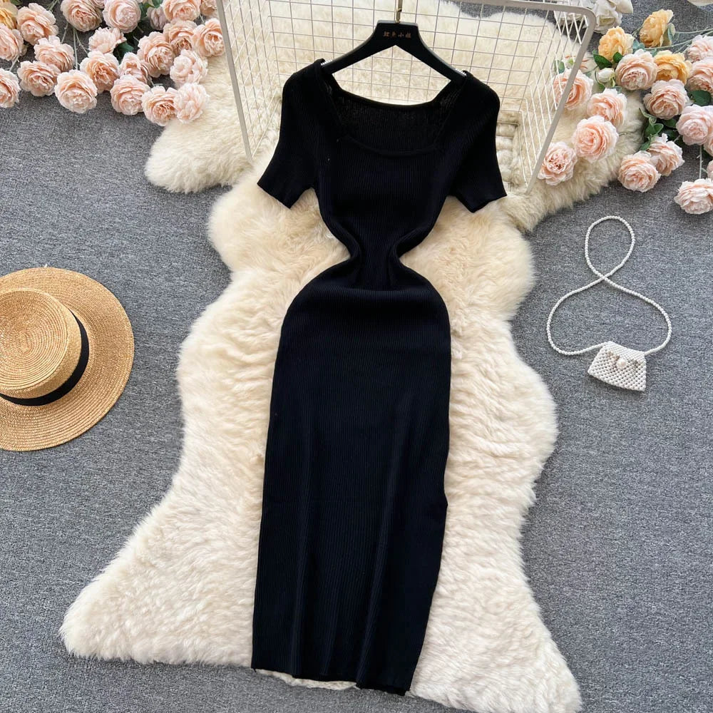 Summer Knit Short Sleeve Dress