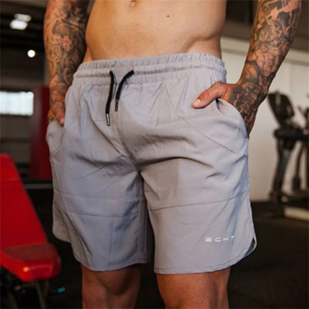 2023 New Men Gym Fitness Loose Shorts Bodybuilding Joggers Summer Quick-dry Cool Short Pants Male Casual Beach Brand Sweatpants