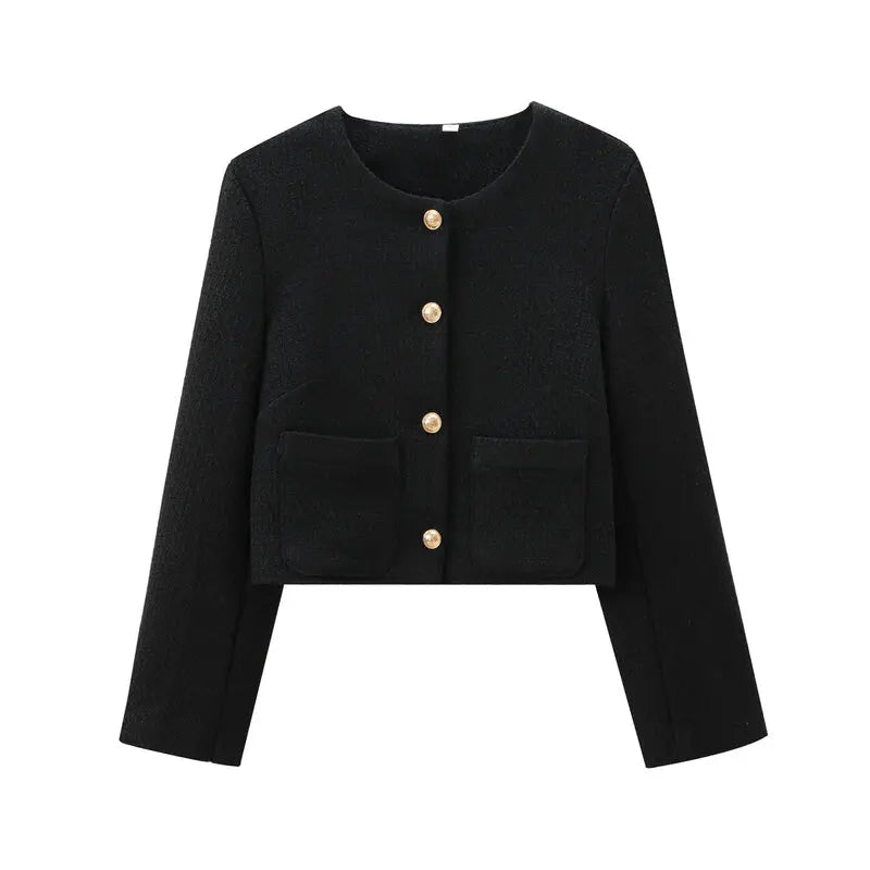 Autumn Coat Coarse Weave Round