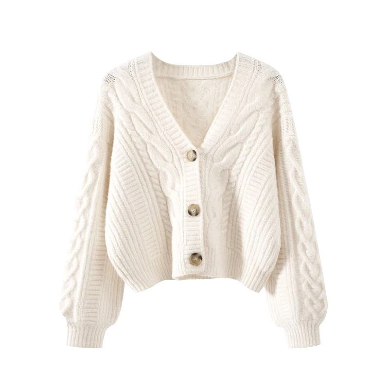 Xingqing Vintage Cardigan Sweater 2000s Women Solid Color V Neck Single Breasted Long Sleeve Crop Top y2k Clothing Streetwear