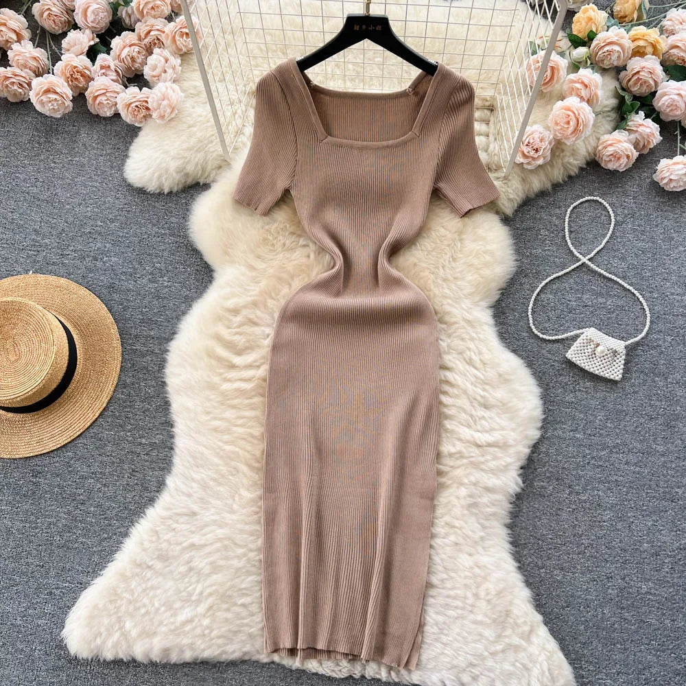 Summer Knit Short Sleeve Dress