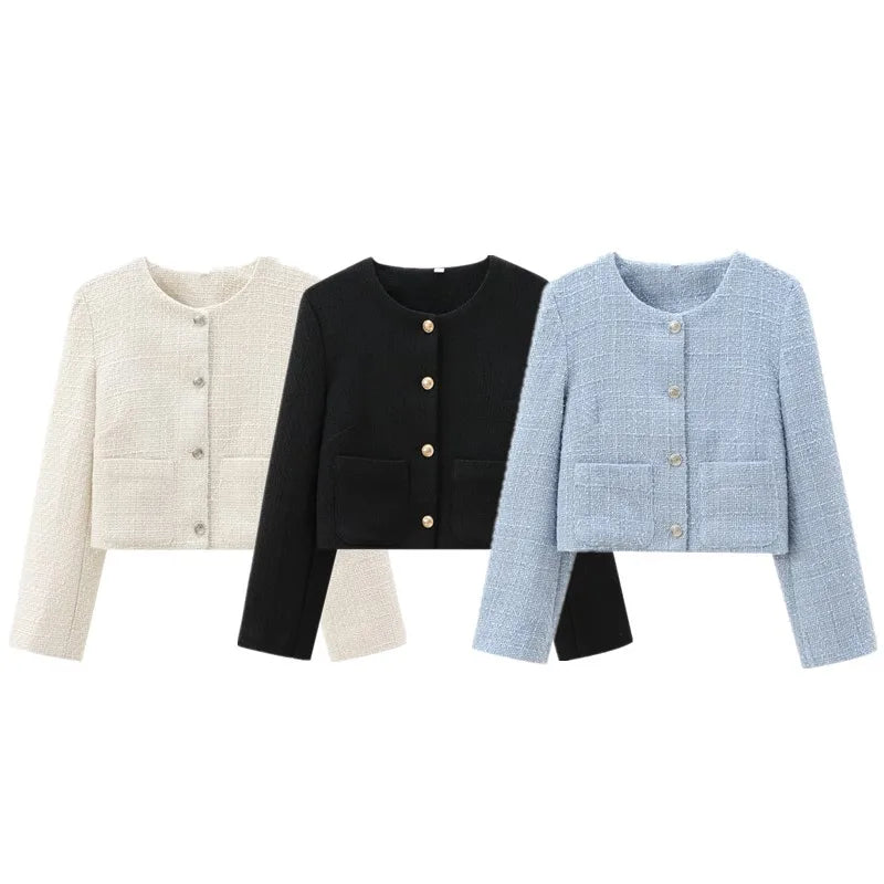 Autumn Coat Coarse Weave Round