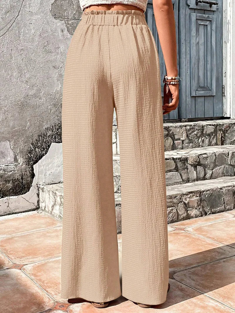 Women's Casual Solid Wide Leg Pants Spring Autumn Fashion Pants High Waist Female Loose All-match Straight Trousers Women 2024