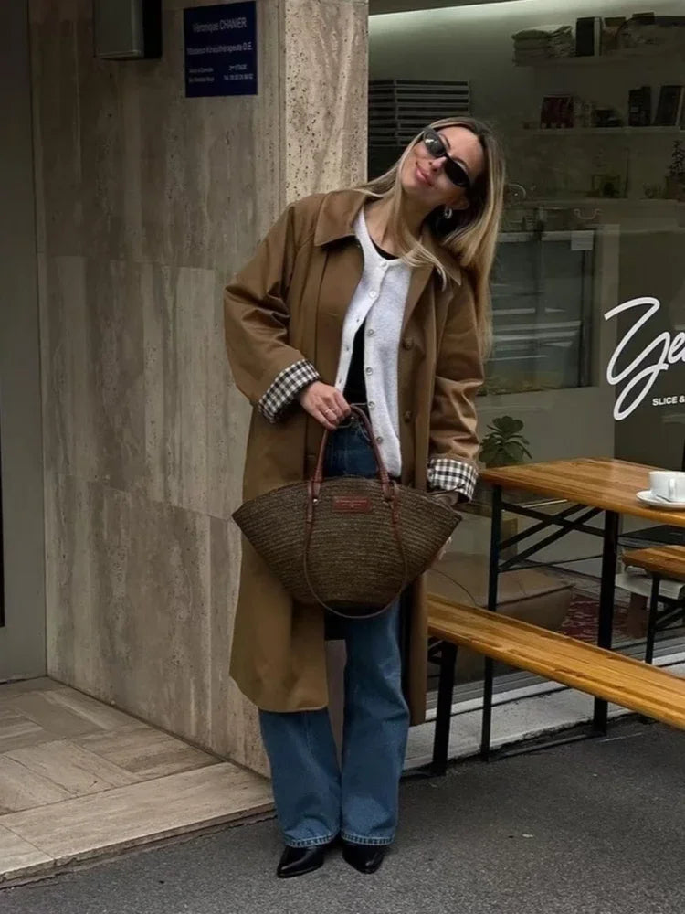 Women Casual High Street Overcoat