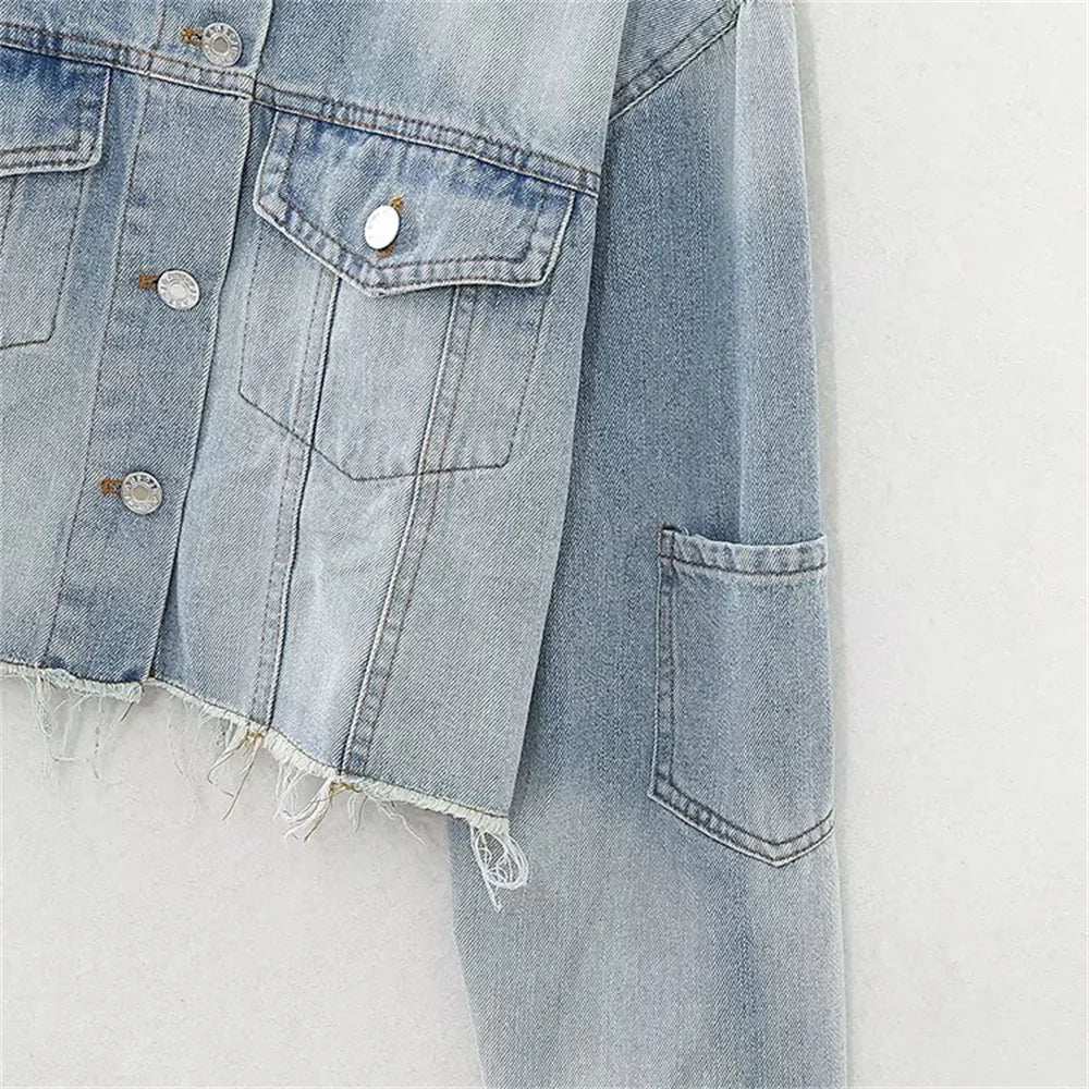 Retro denim short jacket