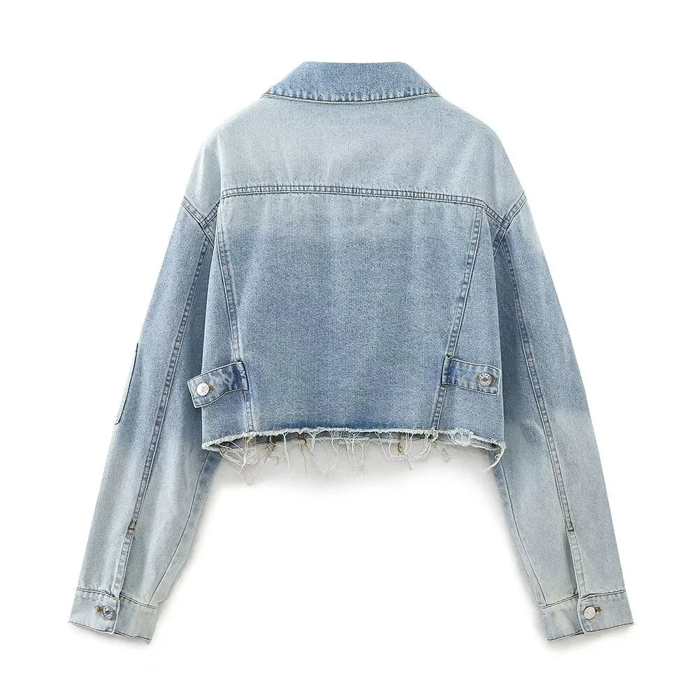 Retro denim short jacket