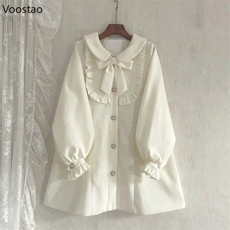 Autumn Japanese Style Woollen Coats