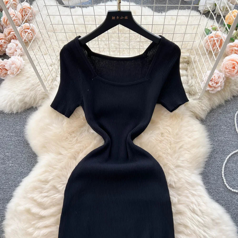Summer Knit Short Sleeve Dress