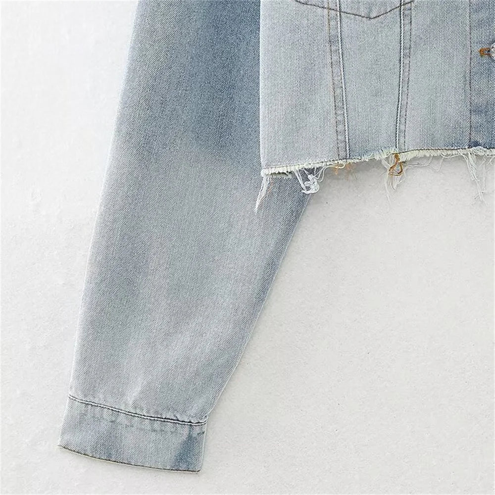 Retro denim short jacket