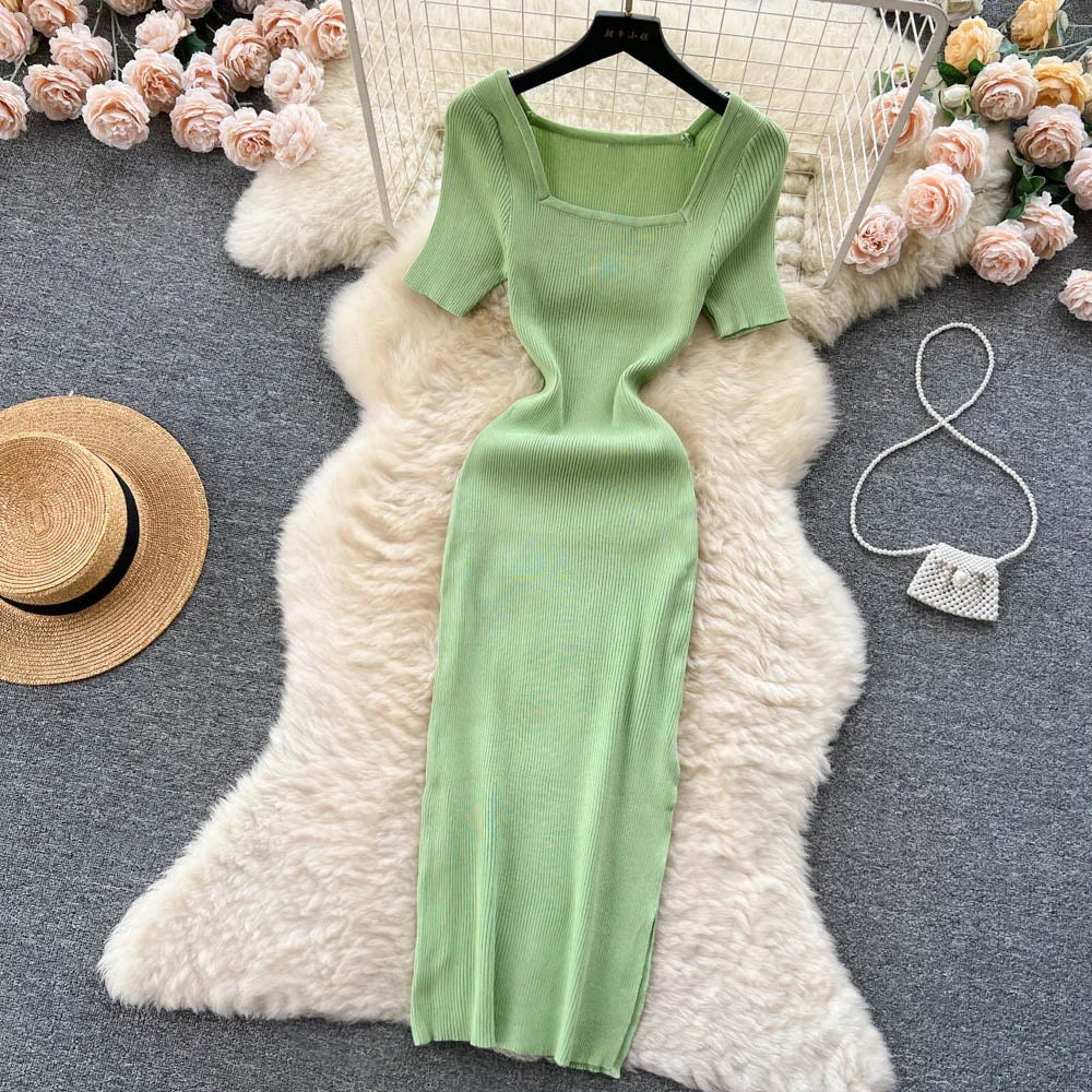 Summer Knit Short Sleeve Dress