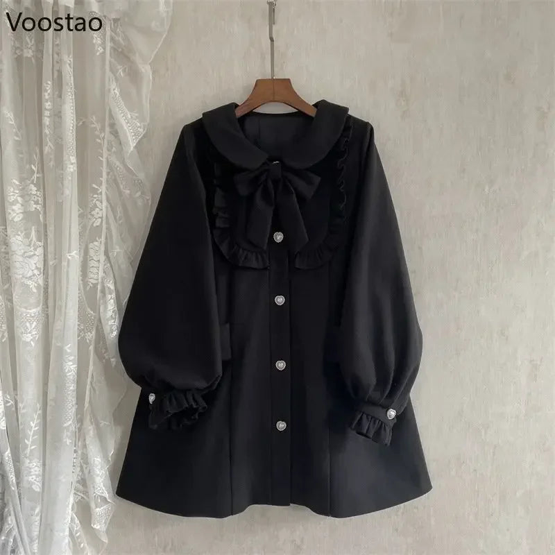 Autumn Japanese Style Woollen Coats