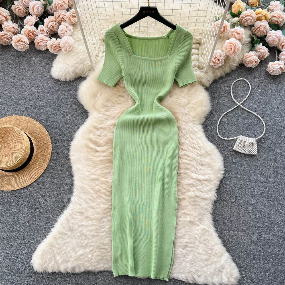 Summer Knit Short Sleeve Dress