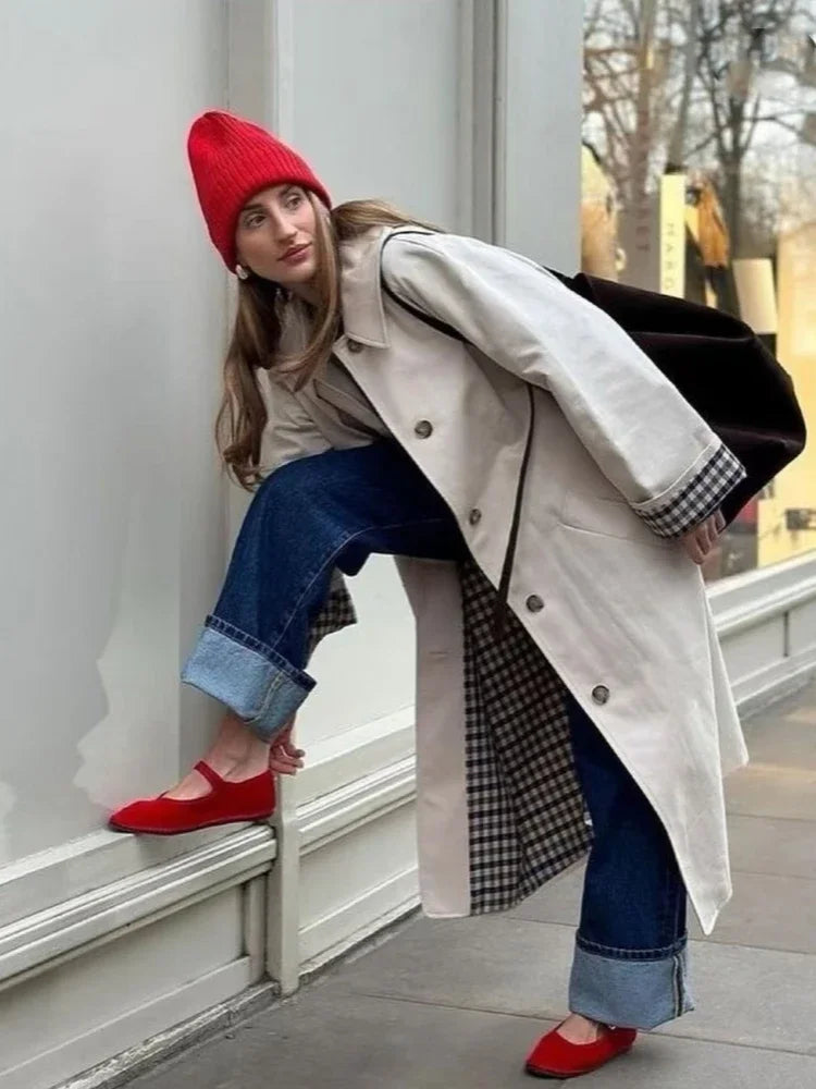 Women Casual High Street Overcoat