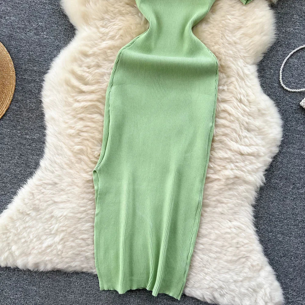 Summer Knit Short Sleeve Dress