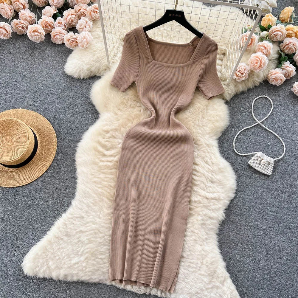 Summer Knit Short Sleeve Dress