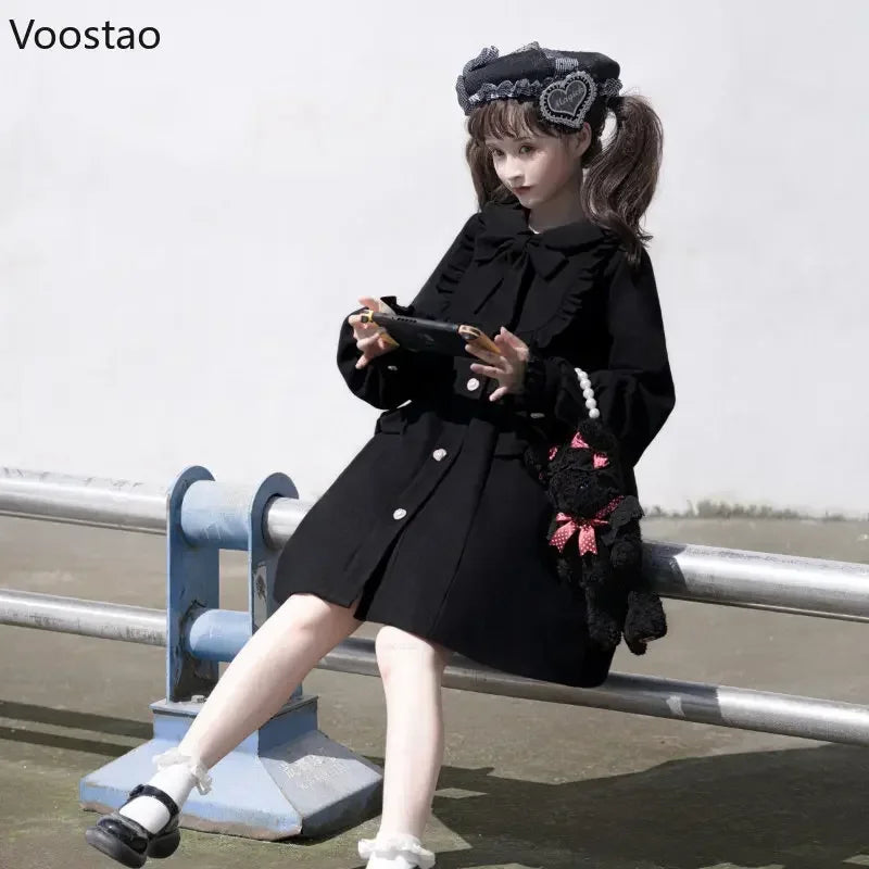 Autumn Japanese Style Woollen Coats