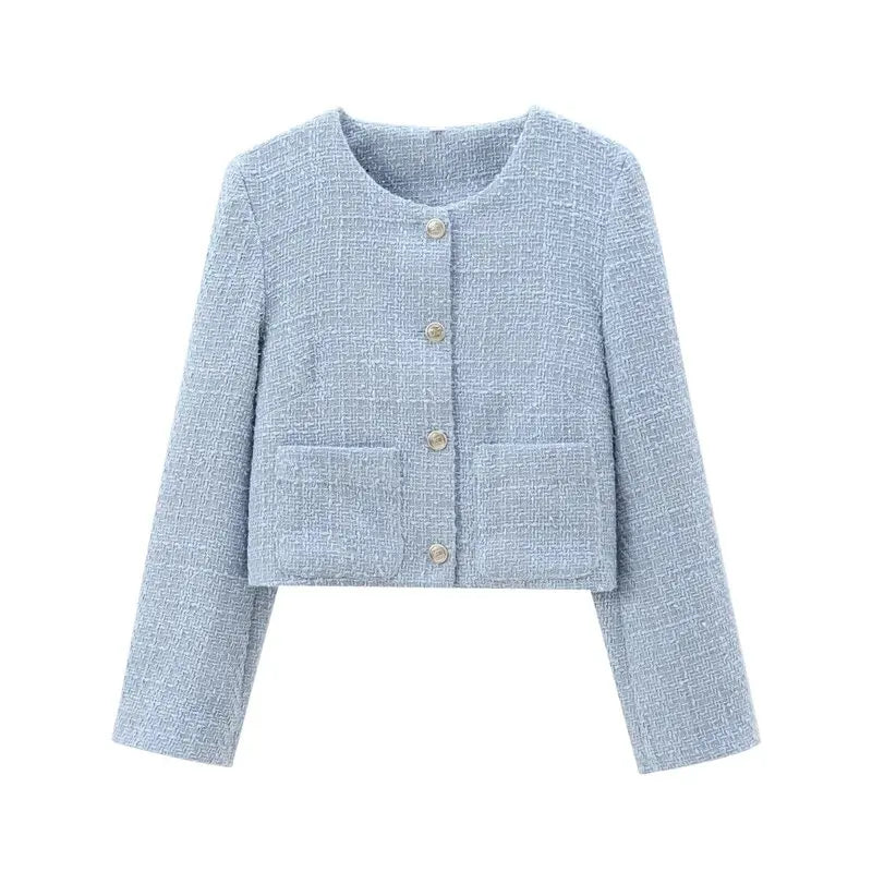 Autumn Coat Coarse Weave Round