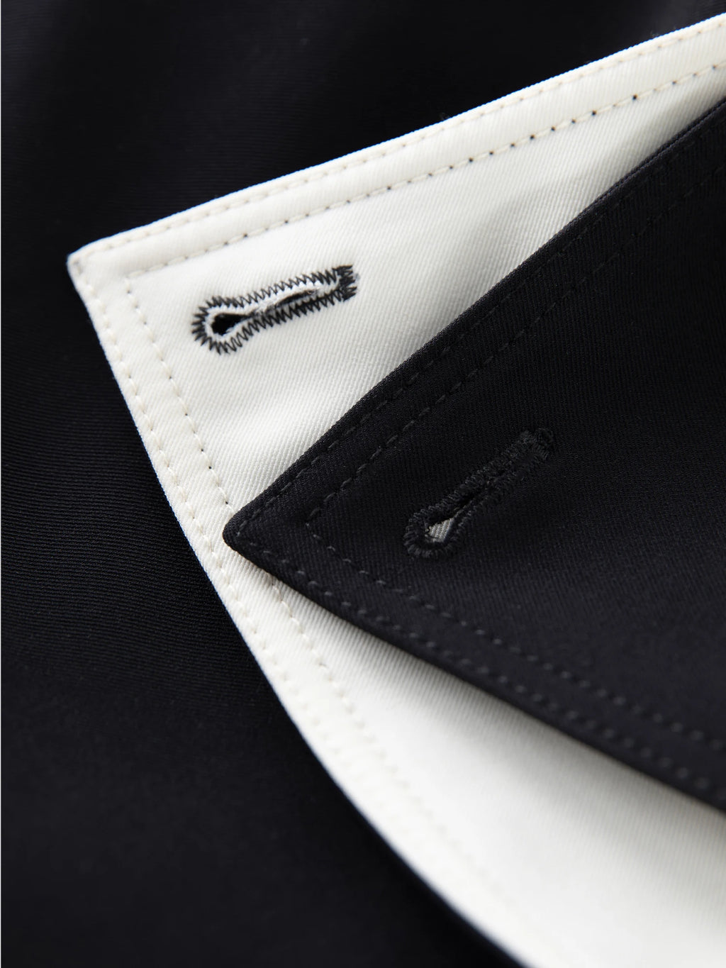 Elegant Black White Contrasting Trench Coat