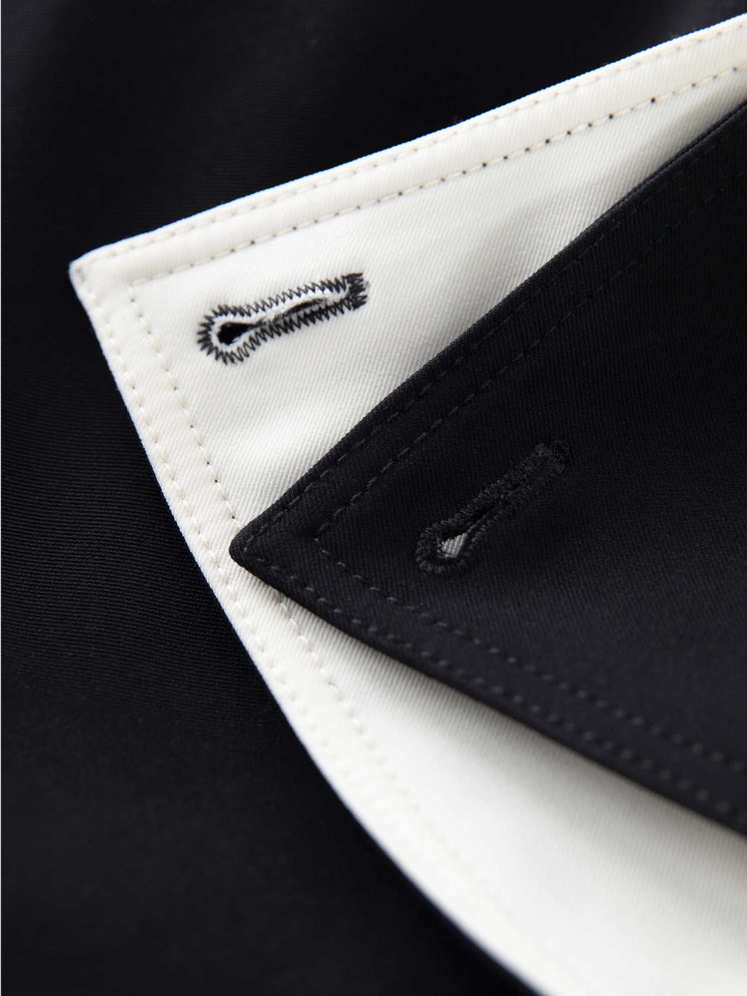 Elegant Black White Contrasting Trench Coat