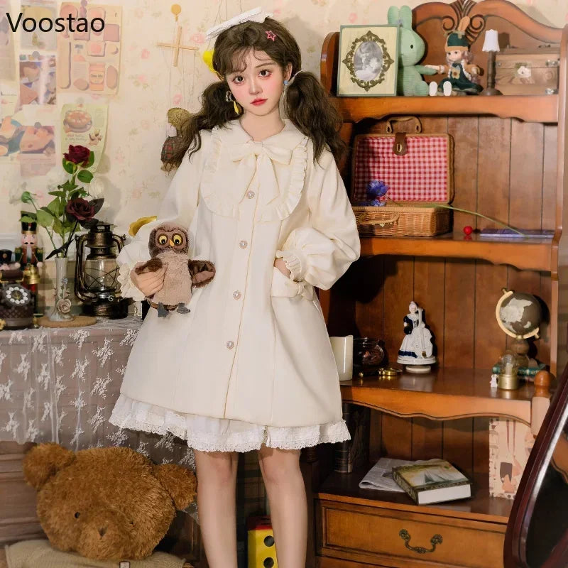 Autumn Japanese Style Woollen Coats