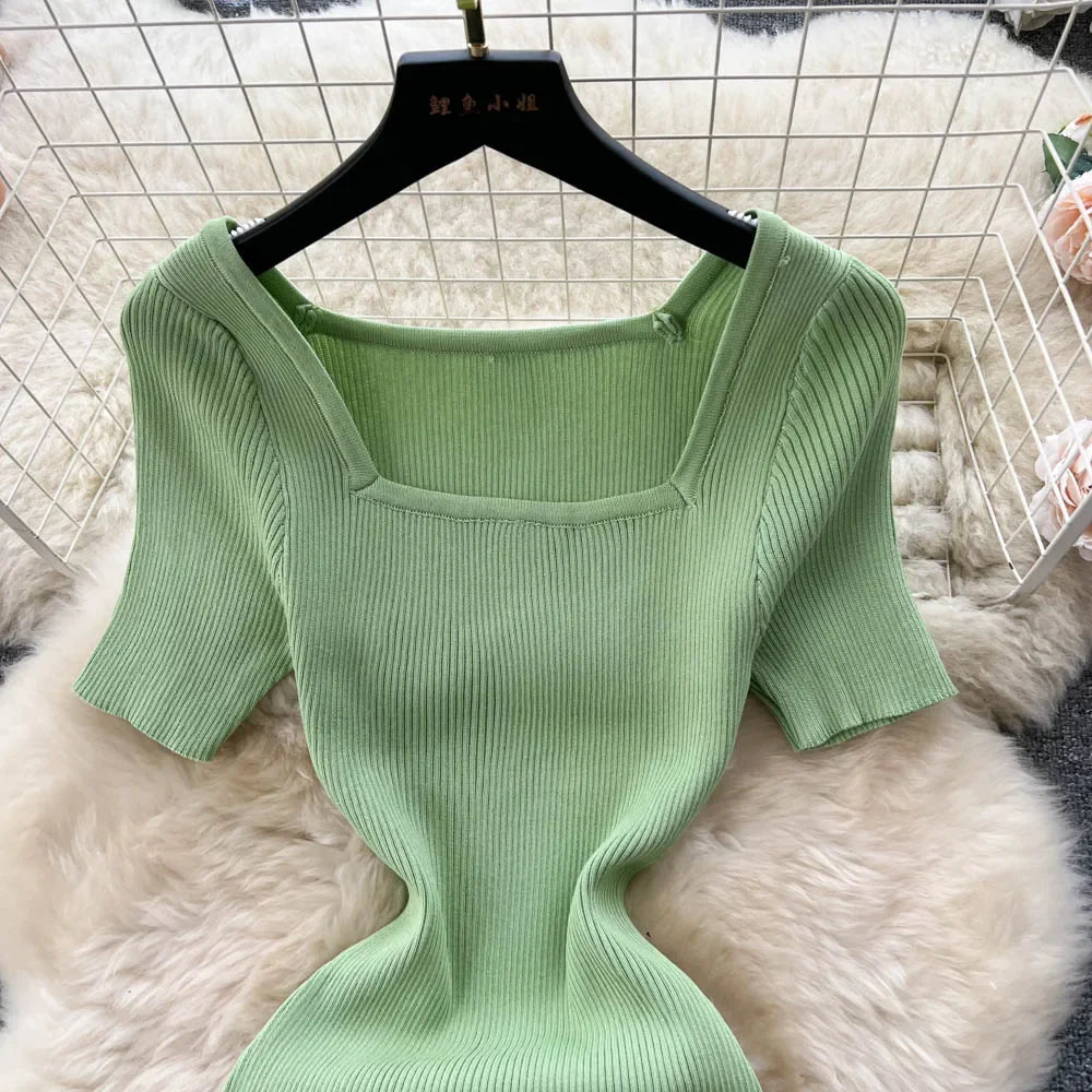 Summer Knit Short Sleeve Dress