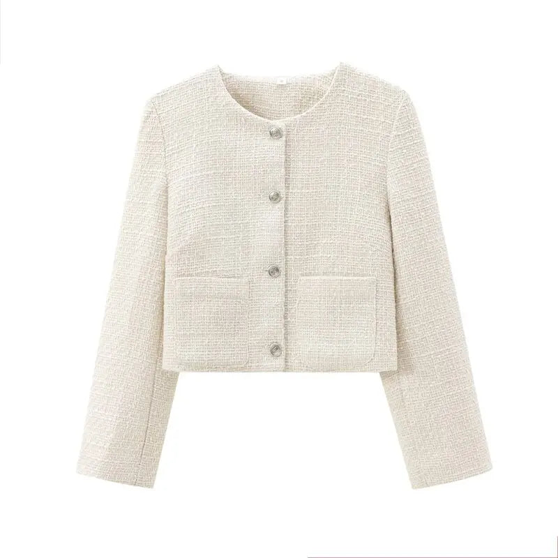 Autumn Coat Coarse Weave Round