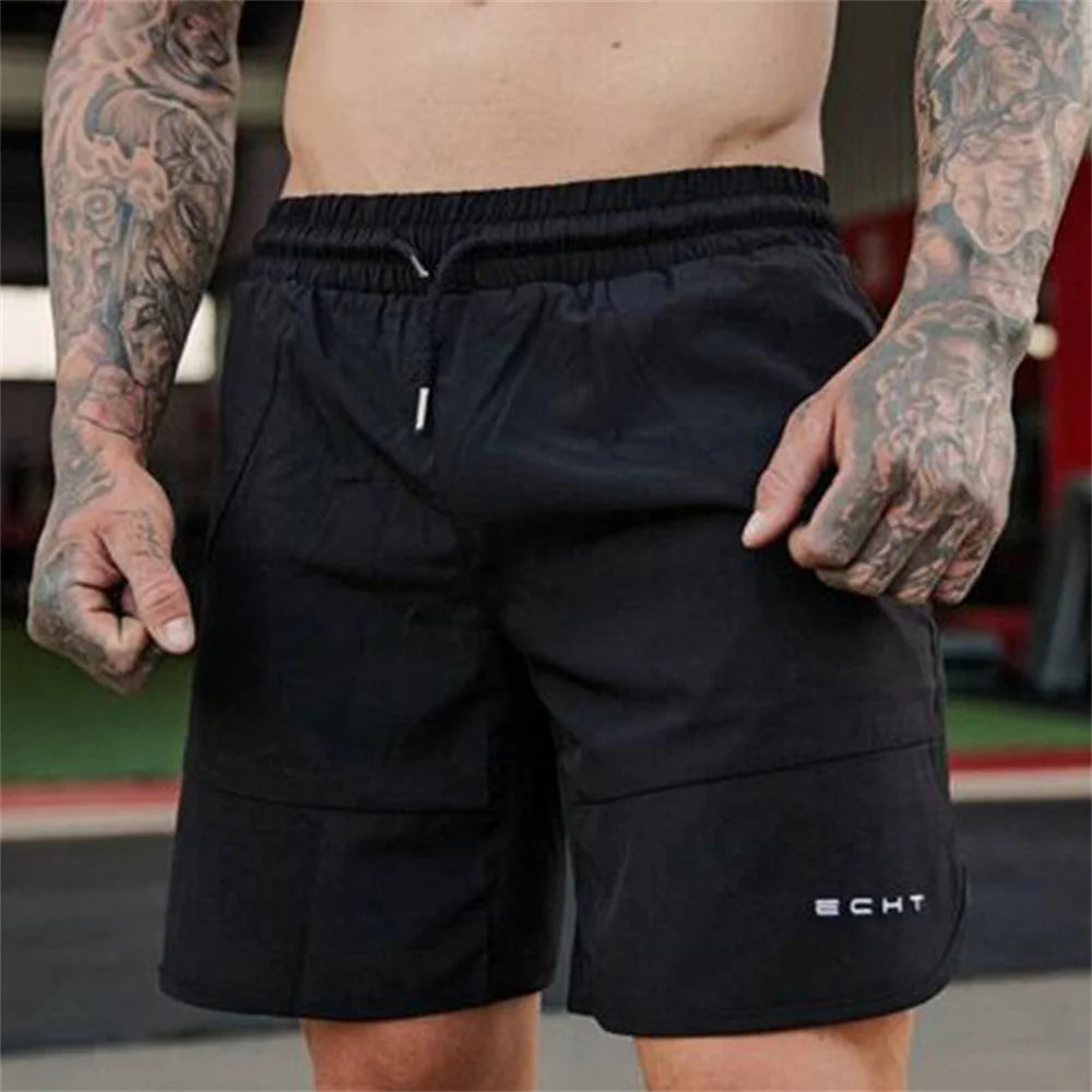 2023 New Men Gym Fitness Loose Shorts Bodybuilding Joggers Summer Quick-dry Cool Short Pants Male Casual Beach Brand Sweatpants