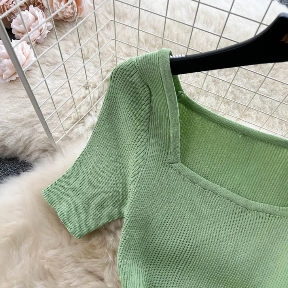 Summer Knit Short Sleeve Dress