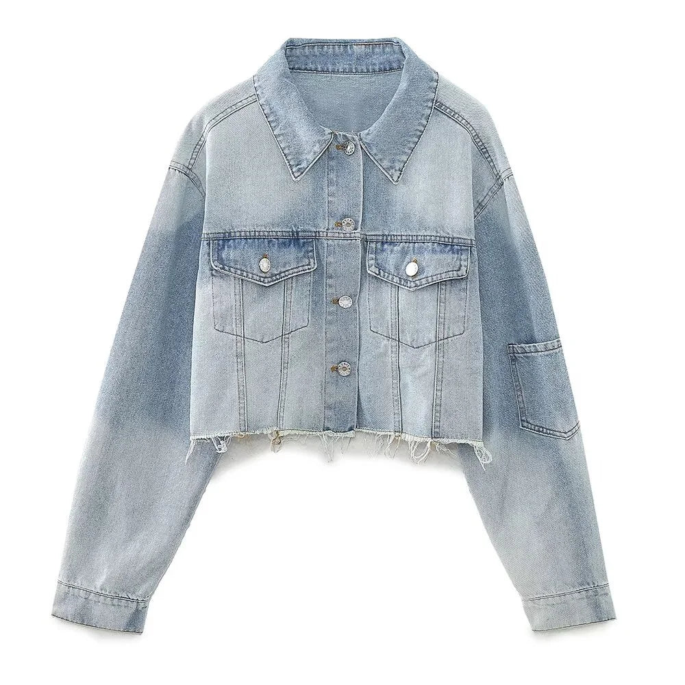 Retro denim short jacket