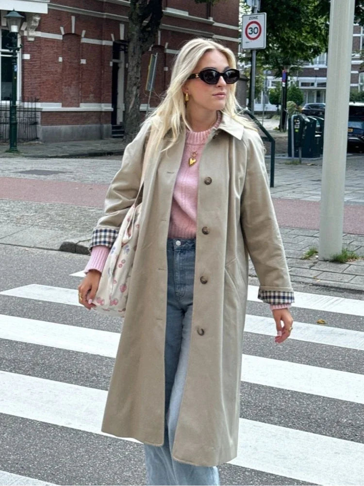 Women Casual High Street Overcoat