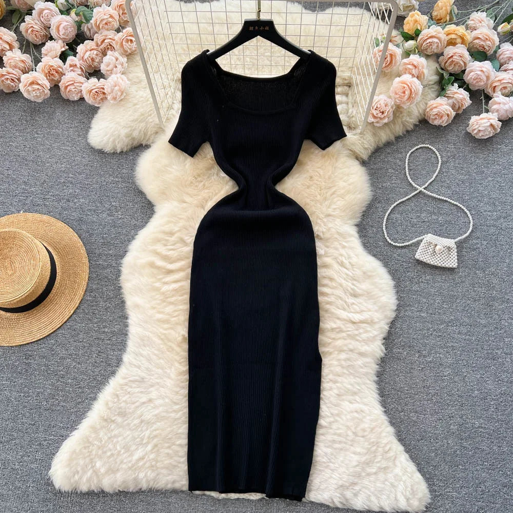 Summer Knit Short Sleeve Dress