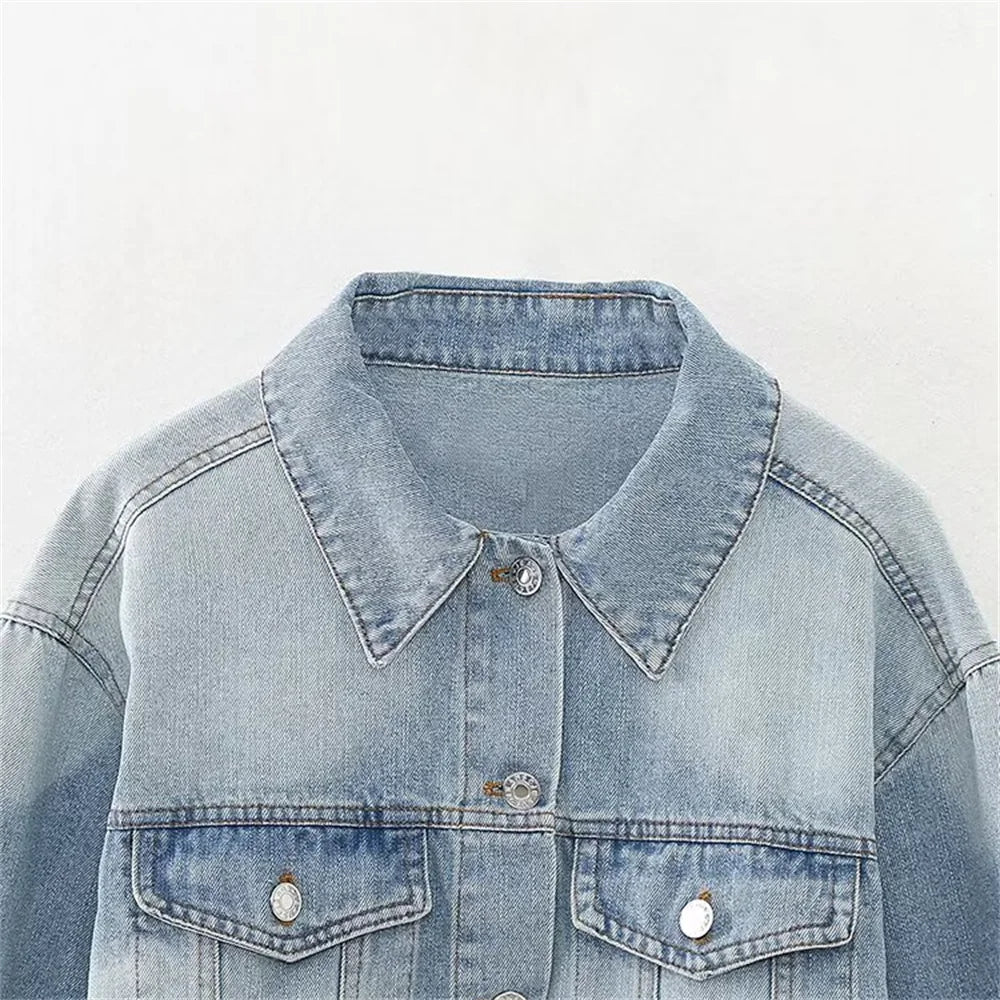 Retro denim short jacket