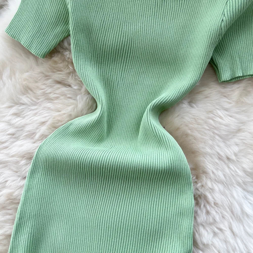 Summer Knit Short Sleeve Dress
